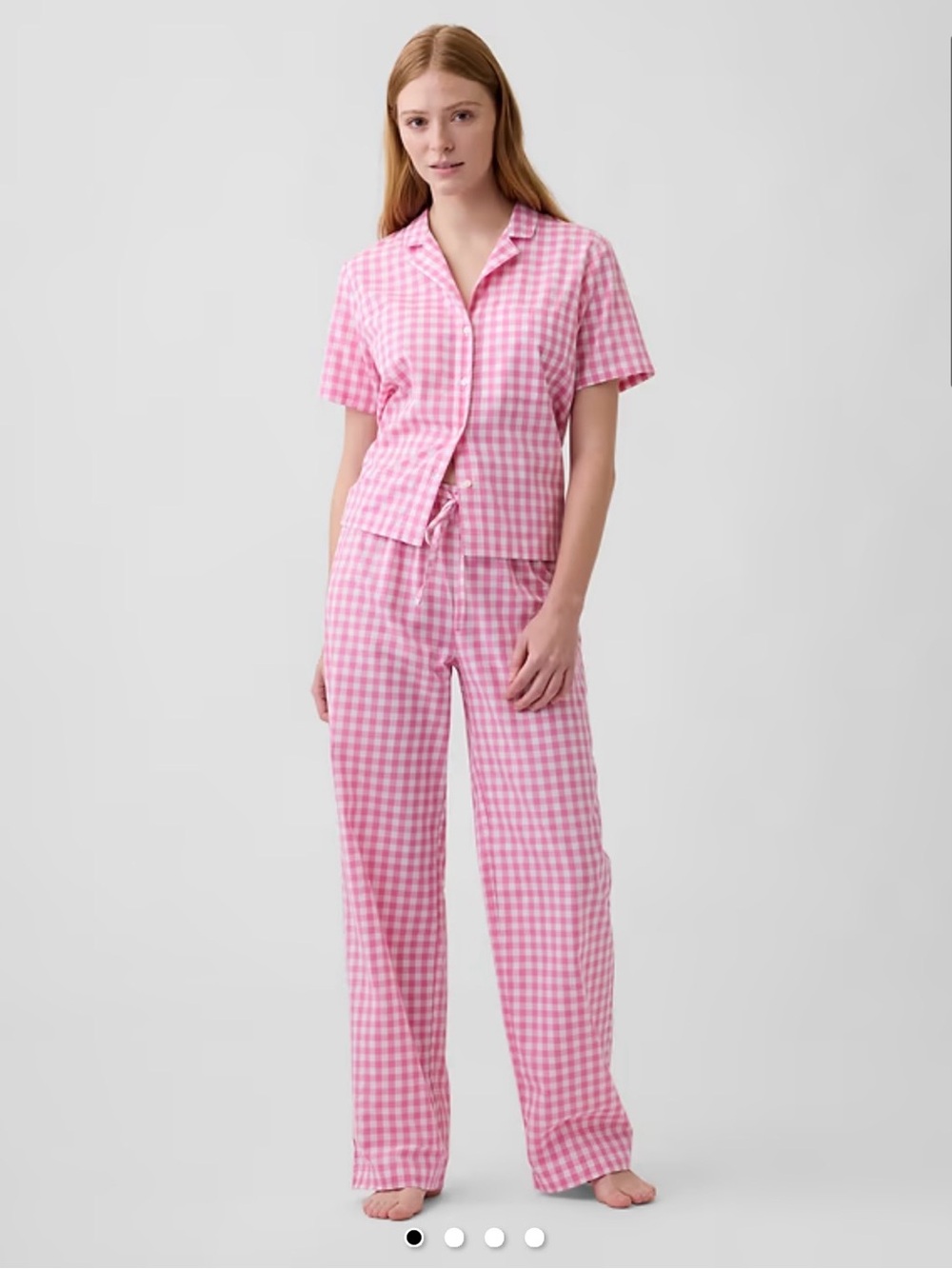 New GAP Poplin Pink Gingham Cotton Pajama Pants XL - Picture 3 of 12